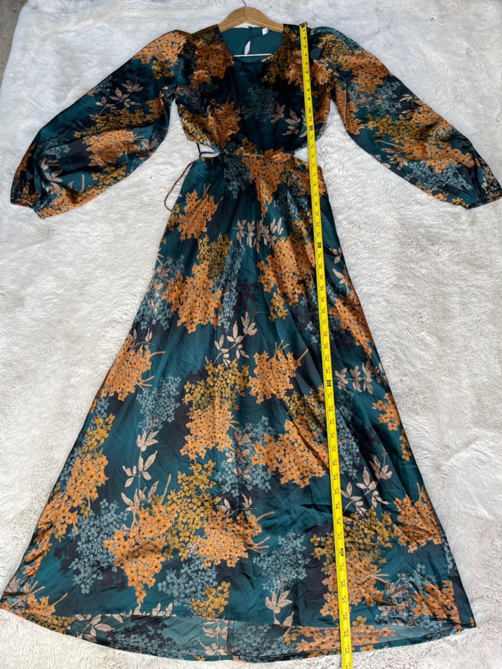 Astr Floral Maxi Dress in Teal and Burnt Orange - Picture 9 of 15